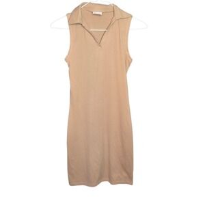 Livi by Olivia Rae Ribbed Polo Dress Sleeveless Bodycon  Spring Casual XS